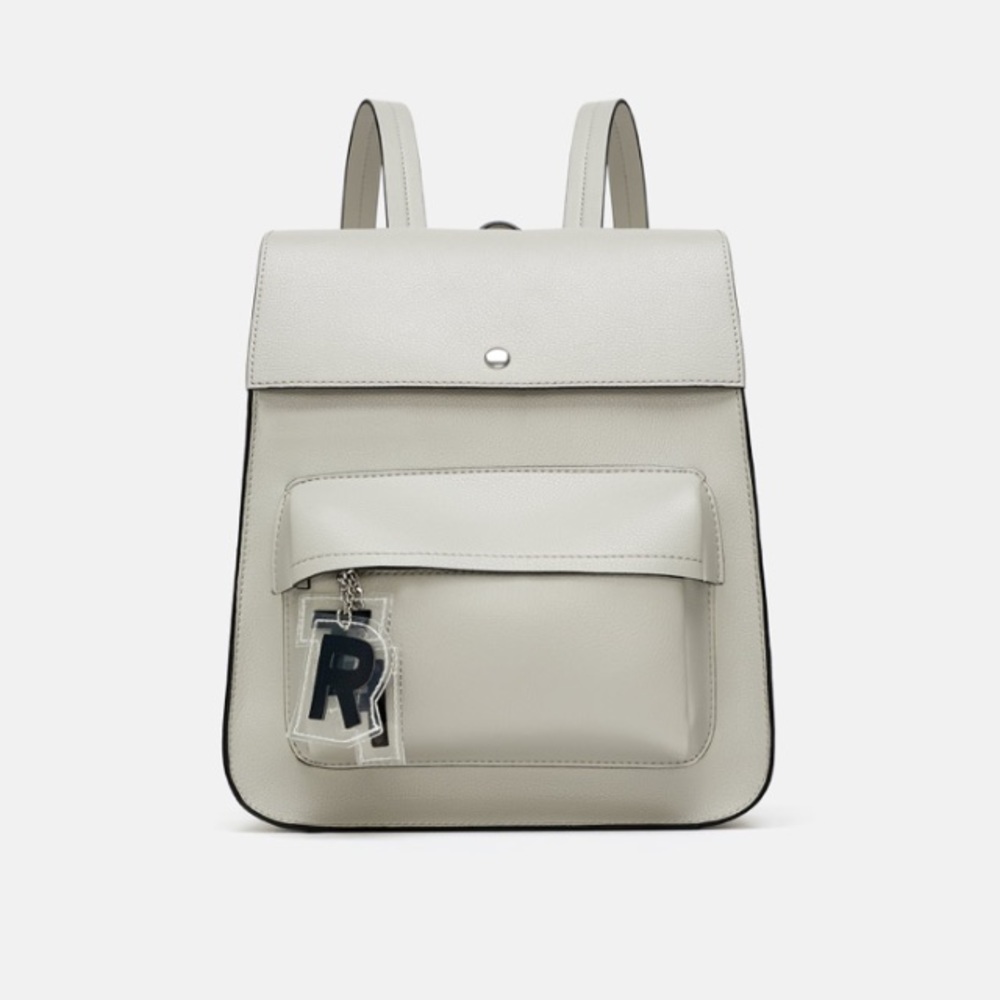 Zara light grey soft backpack